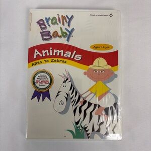 Brainy Baby Animals DVD Educational Preschool Development Games Kids Ages 1-4